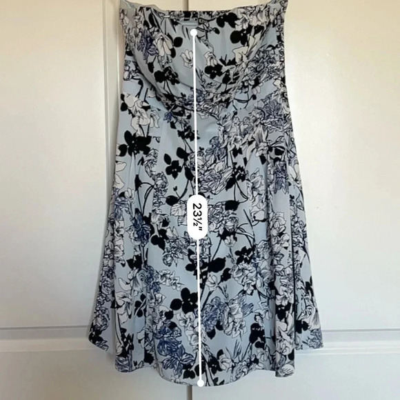 Express Women’s Blue Strapless Floral Dress - 4 - Picture 8 of 8